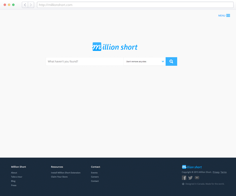 Million Short Homepage Screenshot